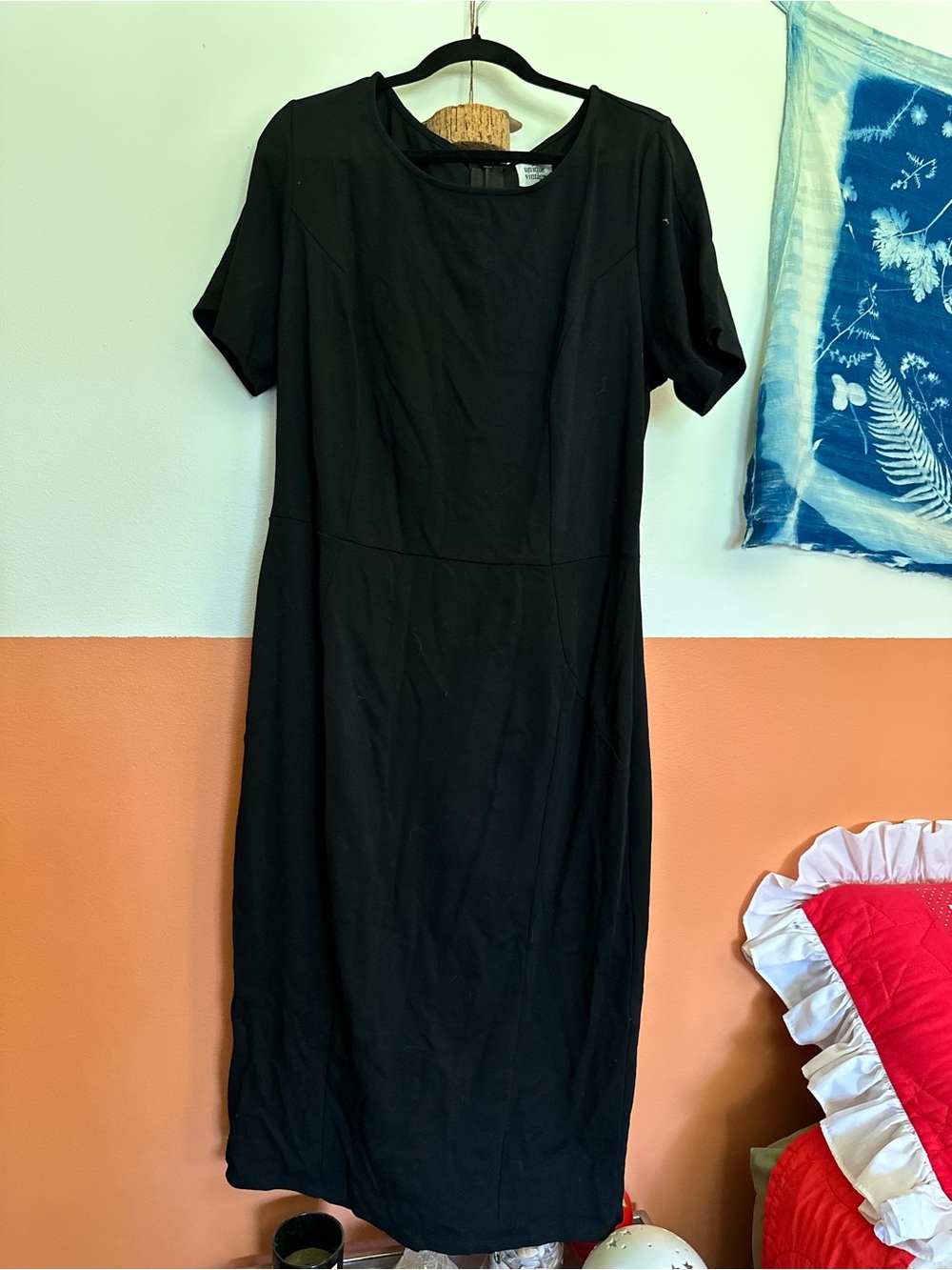 Unique Vintage Black Midi Sheath Dress